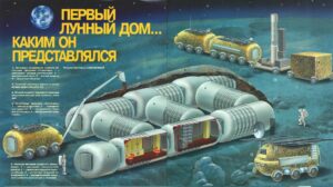 Ukázka představy sovětské lunární základny 