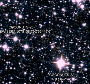Systém COCONUTS-2 na snímku observatoře WISE. 
