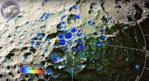 Hledání anomálních kráterů v oblasti pólů Měsíce provádí sonda LRO pomocí svých přístrojů. I ty mají však svá omezení. Obrázek: Goddard Space Flight Center/Scientific Visualization Studio společnosti NASA