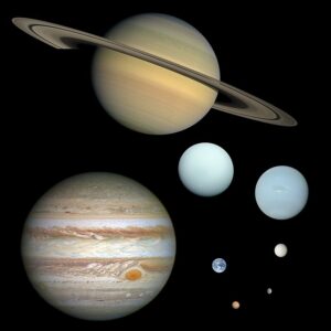 Planety Sluneční soustavy ve správném měřítku velikostí