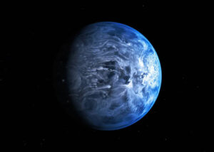 Modrá, nikoliv zelená planeta. Umělecká představa HD 189733 b. 