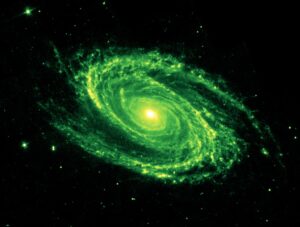 Spirální galaxie M 81 na snímku Spitzerova kosmického teleskopu. 