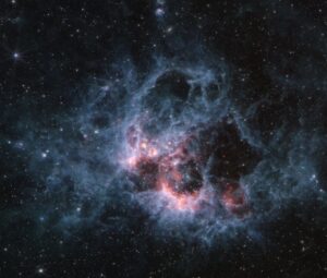 NGC 604 při pohledu z přístroje MIRI. 