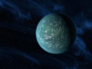 Umělecká představa planety Kepler-22b.