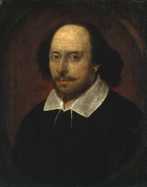 Anglický básník a dramatik William Shakespeare. Podle postav z jeho her se jmenují měsíce Uranu. 