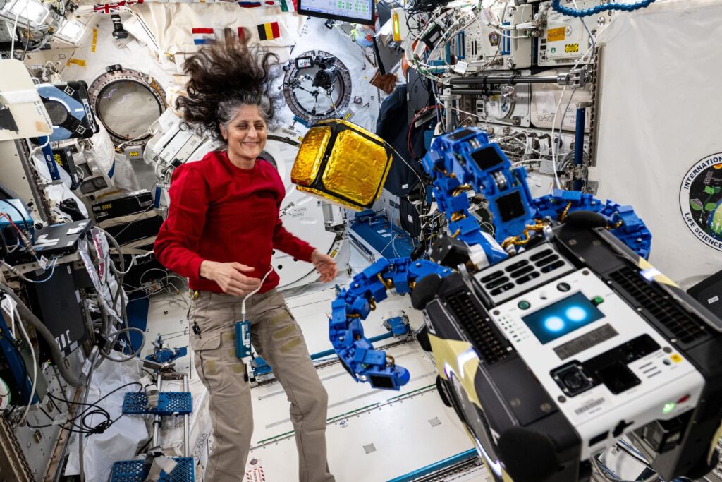 Sunita Williams dohlížela na průběh experimentu.