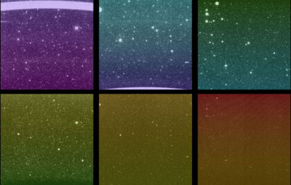 Teleskop SPHEREx od NASA, který bude mapovat miliony galaxií na celé obloze, pořídil 27. března jednu z prvních expozic. Každý ze šesti detektorů observatoře pořídil jeden z těchto nekalibrovaných snímků, k nimž byly přidány barvy viditelného světla, aby reprezentovaly infračervené vlnové délky. Celé zorné pole observatoře SPHEREx pokrývají tři horní snímky; stejná oblast oblohy je zachycena i na třech spodních snímcích.