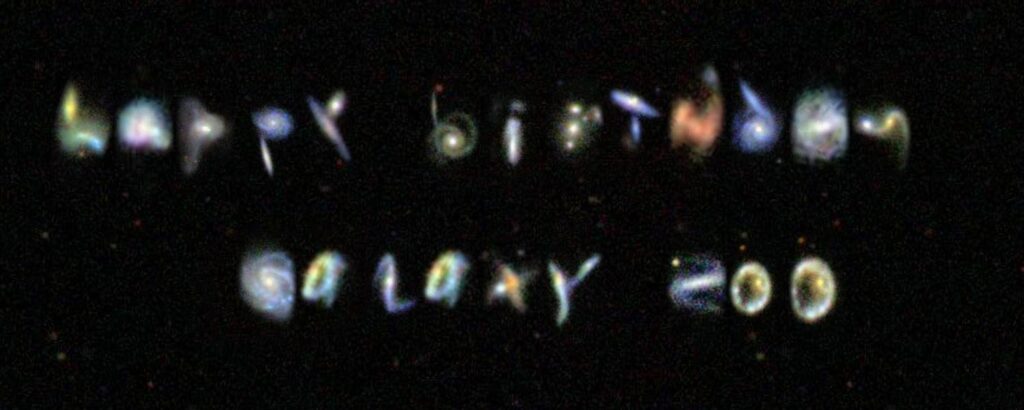 S galaxiemi si můžete užít spoustu zábavy. Například, jako zde, s nimi můžete napsat zadaný text.