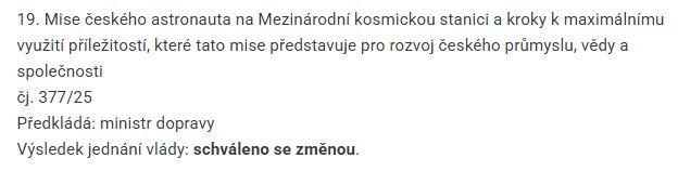 Let Aleše Svobody schválen