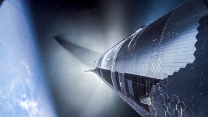 Starship během letu IFT-9