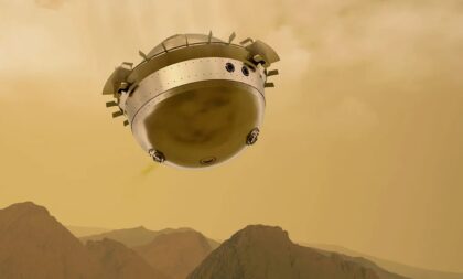 DAVINCI+ je připravovaná mise NASA k průzkumu planety Venuše. Speciálně navržené pouzdro doslova ochutná tamní atmosféru. Obrázek: NASA