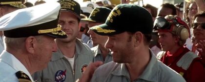 Skutečný Jim Lovell s filmovým Jimem Lovellem