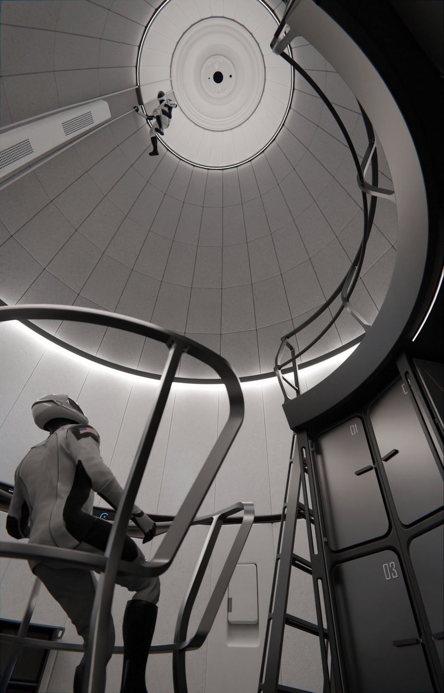 Podoba špičky lunární Starship na vizualizaci pro HLS - lunární Starship