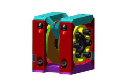 Mechanismus FSUA, který bude umístěn na družicích observatoře LISA a o jehož vývoj se starají čeští vědci. 