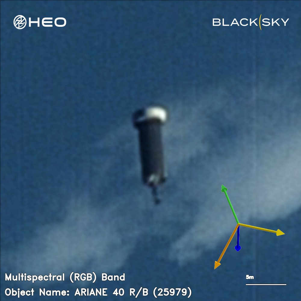 Horní stupeň Ariane 4, vyfocení družicí z konstelace BlackSky