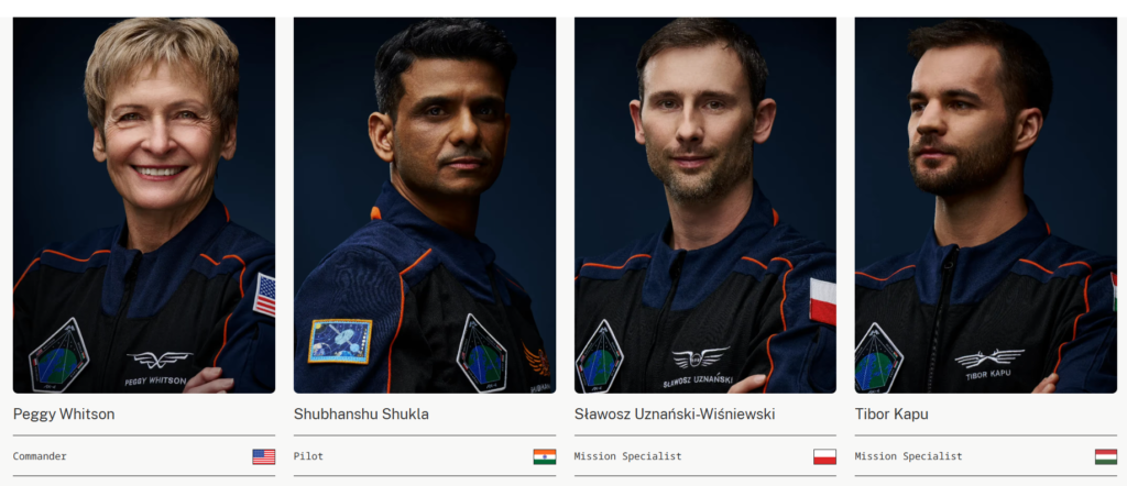 Kompletní posádka mise Axiom-4. Foto: Axiom