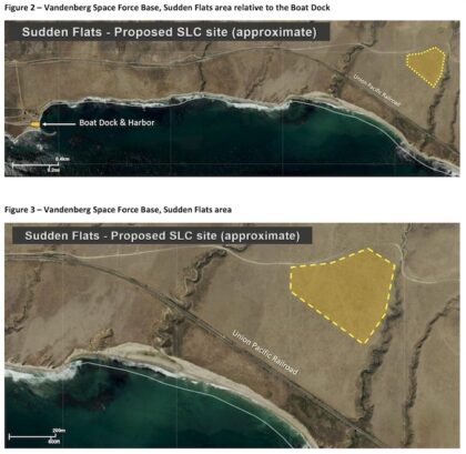 Popis kosmického odpalovacího komplexu 14: Odhadovaná zeměpisná šířka: 34°33’38,3″ severní šířky, odhadovaná zeměpisná délka: 120°34’16,7″ západní délky. Pozemek je nezastavěný a nachází se několik kilometrů od inženýrských sítí a infrastruktury. Po zastavění se stane nejjižnějším kosmickým odpalovacím komplexem na VSFB. Nejbližší překážkou je železnice Union Pacific Railroad ve vzdálenosti přibližně 600 metrů.