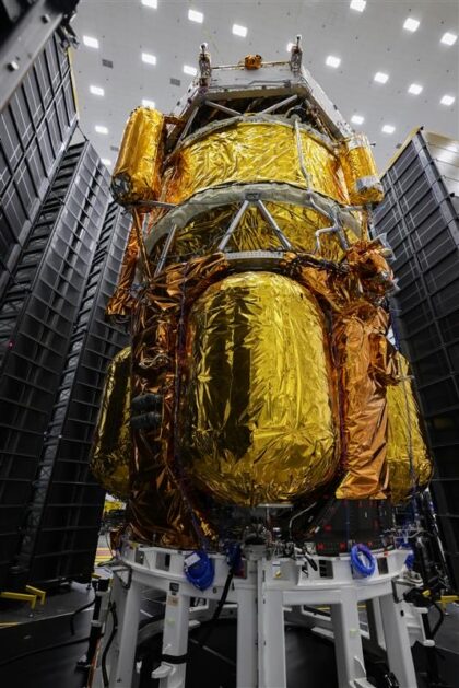 Lunární lander Endurance během akustických zkoušek v lednu 2026