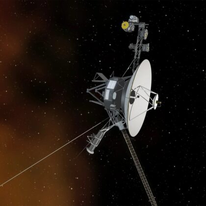 Voyager 1, sonda, která se od Země dostala dosud nejdále ze všech lidských výtvorů.  