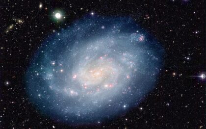 Spirální galaxie NGC 300 na snímku Evropské jižní observatoře.