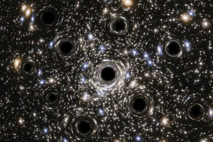 Umělecká představa malých černých děr.