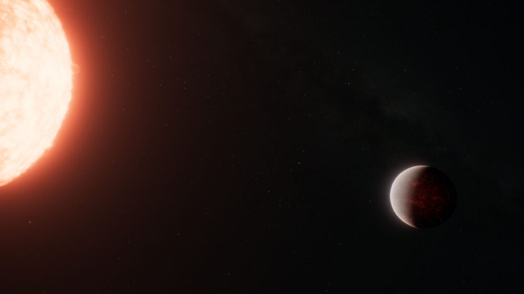 Umělecká představa exoplanety TOI-561 b.