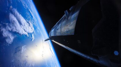 Starship S39 na suborbitální dráze během 12. letového testu, 23. května 2026