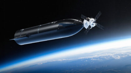 Vizualizace spojeného Orionu a Starship V3