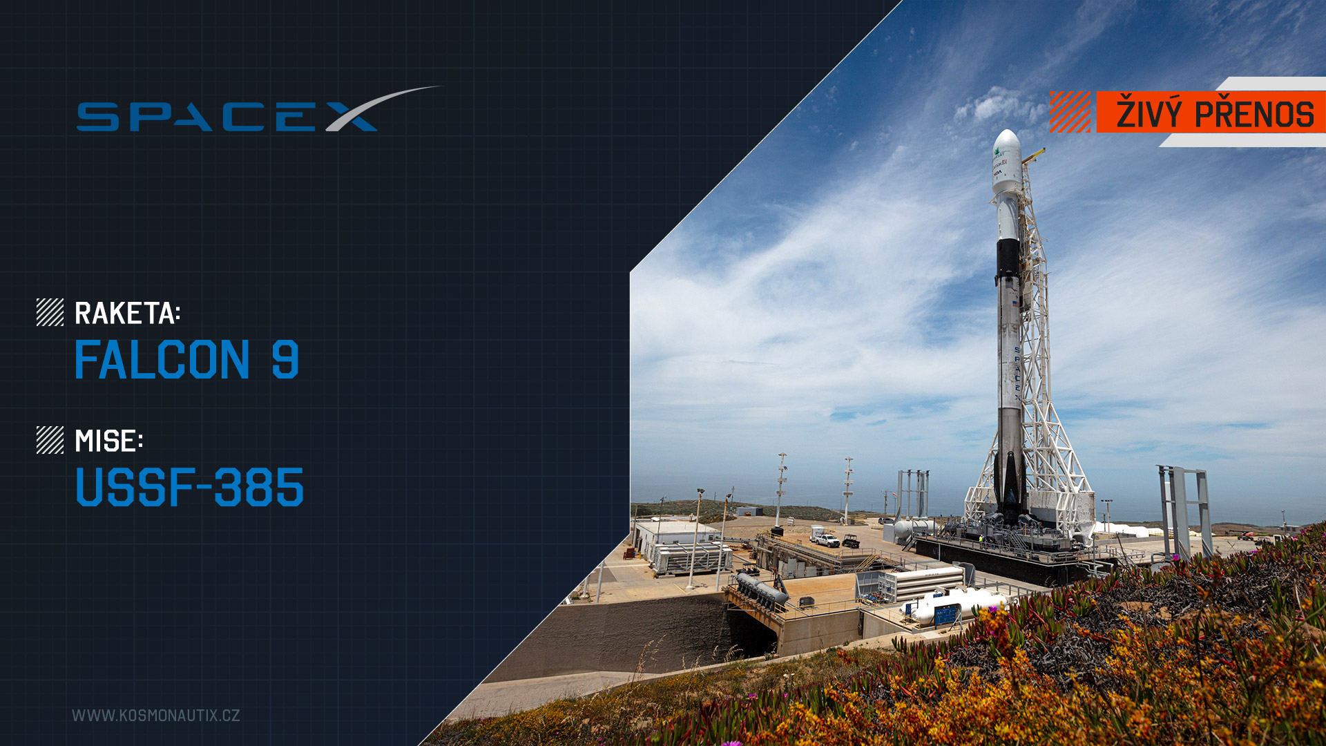 ŽIVĚ A ČESKY: Třetí Falcon 9 s utajeným nákladem v září