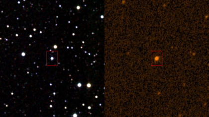 Hvězda KIC 8462852 v infračerveném a ultrafialovém spektru. Zdroj: NASA