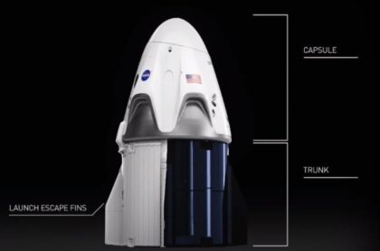 Loď Crew Dragon tvoří návratová kabina a nepřetlaková nákladní část (trunk). Zdroj: SpaceX